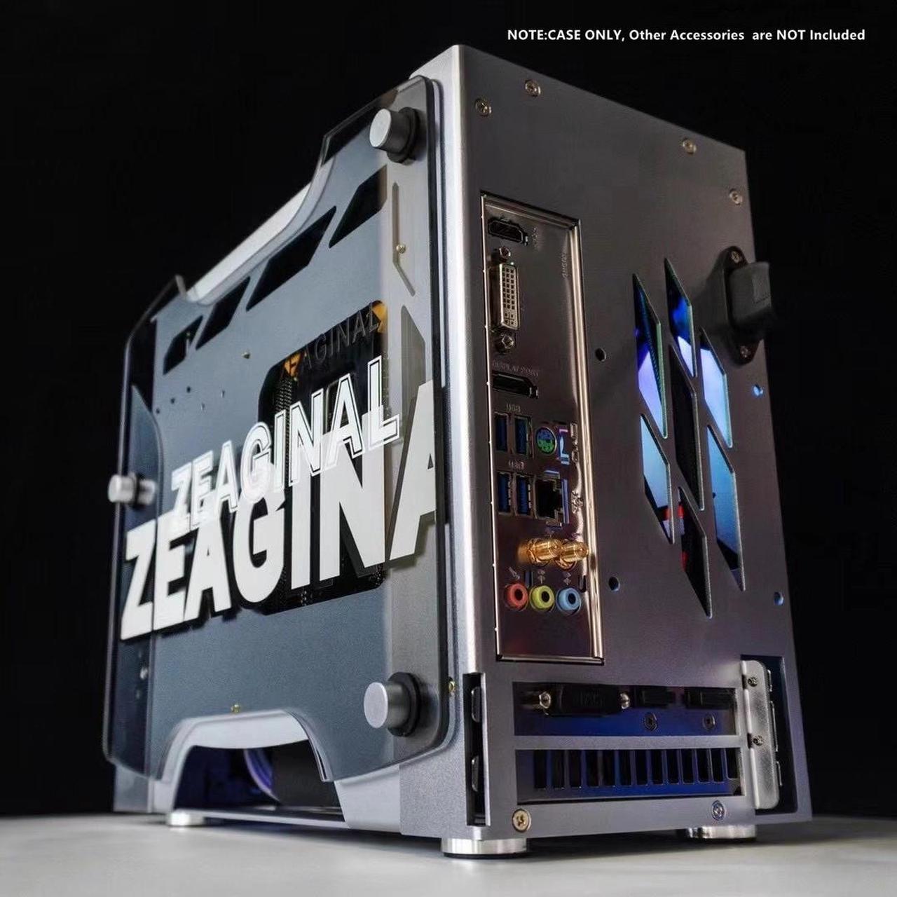Alt view image 2 of 7 - H.E. ZC-LingLong Mini ITX Plus Opening Tempered Class Computer Case Support ITX Motherboard ,Support 240mm Radiator USB3.0