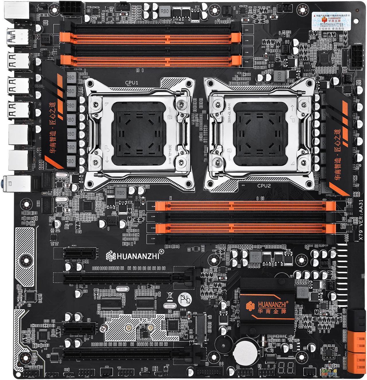 HUANANZHI X79 Dual Intel Xeon CPU LGA 2011 Sever Motherboard Workstation Motherboard Supports e5 v2 2680 V2