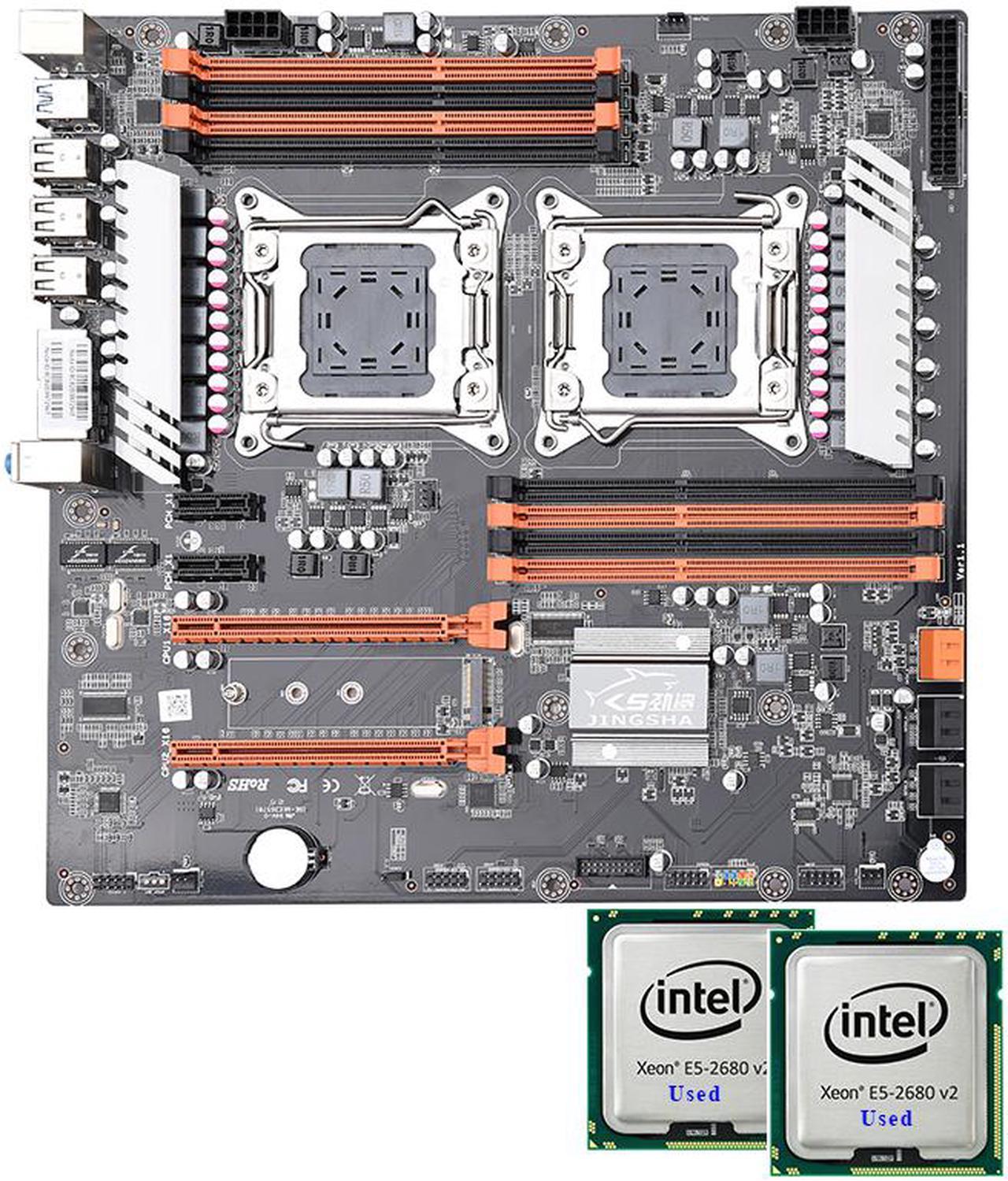 Jingsha X79 Dual CPU Motherboard Intel Xeon LGA 2011 E5 V2 WS Workstation Motherboard + Intel Xeon E5 2680 V2 *2 CPU Workstation Solution Combo