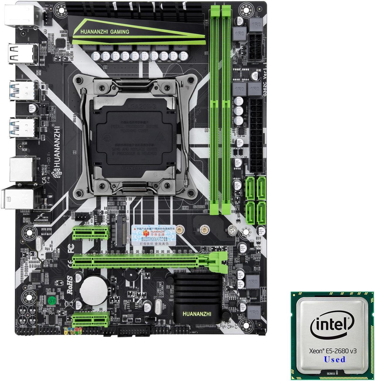 HUANANZHI X99-8M M-ATX Desktop Motherboard LGA 2011-v3 DDR4 RAM M.2 Socket DDR4 USB 3.0 + Intel Xeon E5 2680 V3 CPU Solution Combo