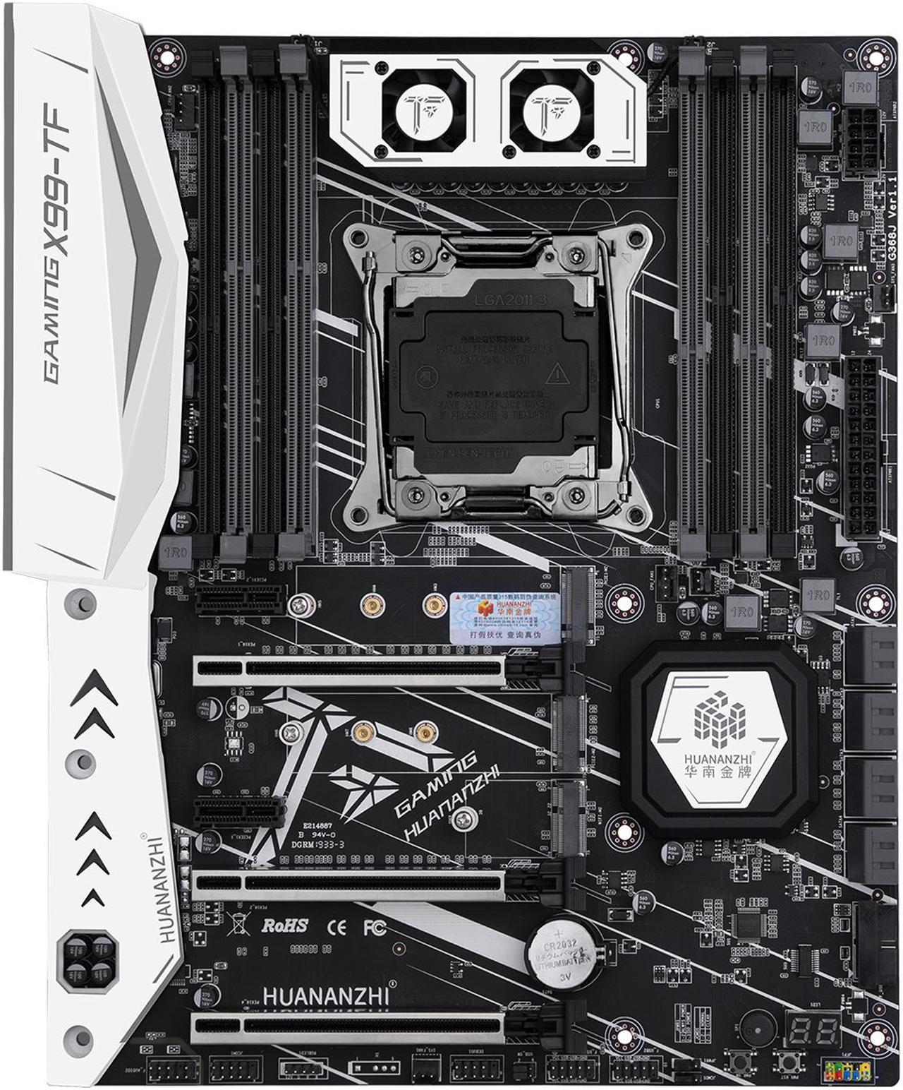 HUANANZHI X99-TF ATX Standard Desktop Motherboard LGA 2011-v3 E5 v3 v4 I7 CPU DDR4 DDR 3 RAM Supports E5 2680V3 2506V3 2678 V3 E5 V3 V4 Xeon CPU Dual M.2 PICE NVMe Socket Support DDR3 or DDR4 USB 3.0