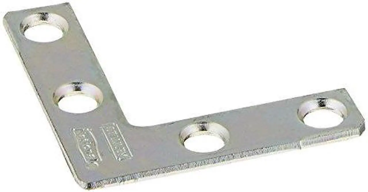 Main image of National, N113-795, 4 Pack, 1-1/2" x 3/8", Zinc, Flat Corner Iron