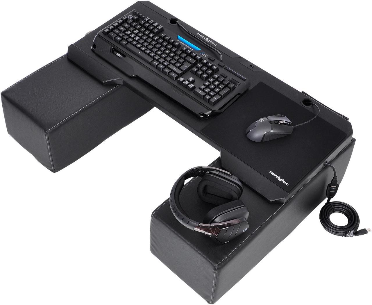 Alt view image 7 of 10 - Couchmaster CYCON - Couch Gaming Lapboard/Lapdesk for Keyboard/Mouse (PC / PS4 / XboxOne) incl. Ergonomic Cushions, Mousepad, 5m Cable (Black Edition)