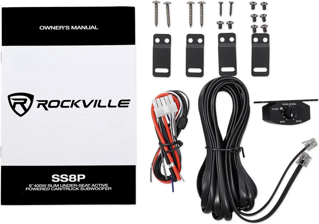 Alt view image 7 of 18 - rockville ss8p 400w 8" cast aluminum slim underseat active powered car/truck subwoofer sub
