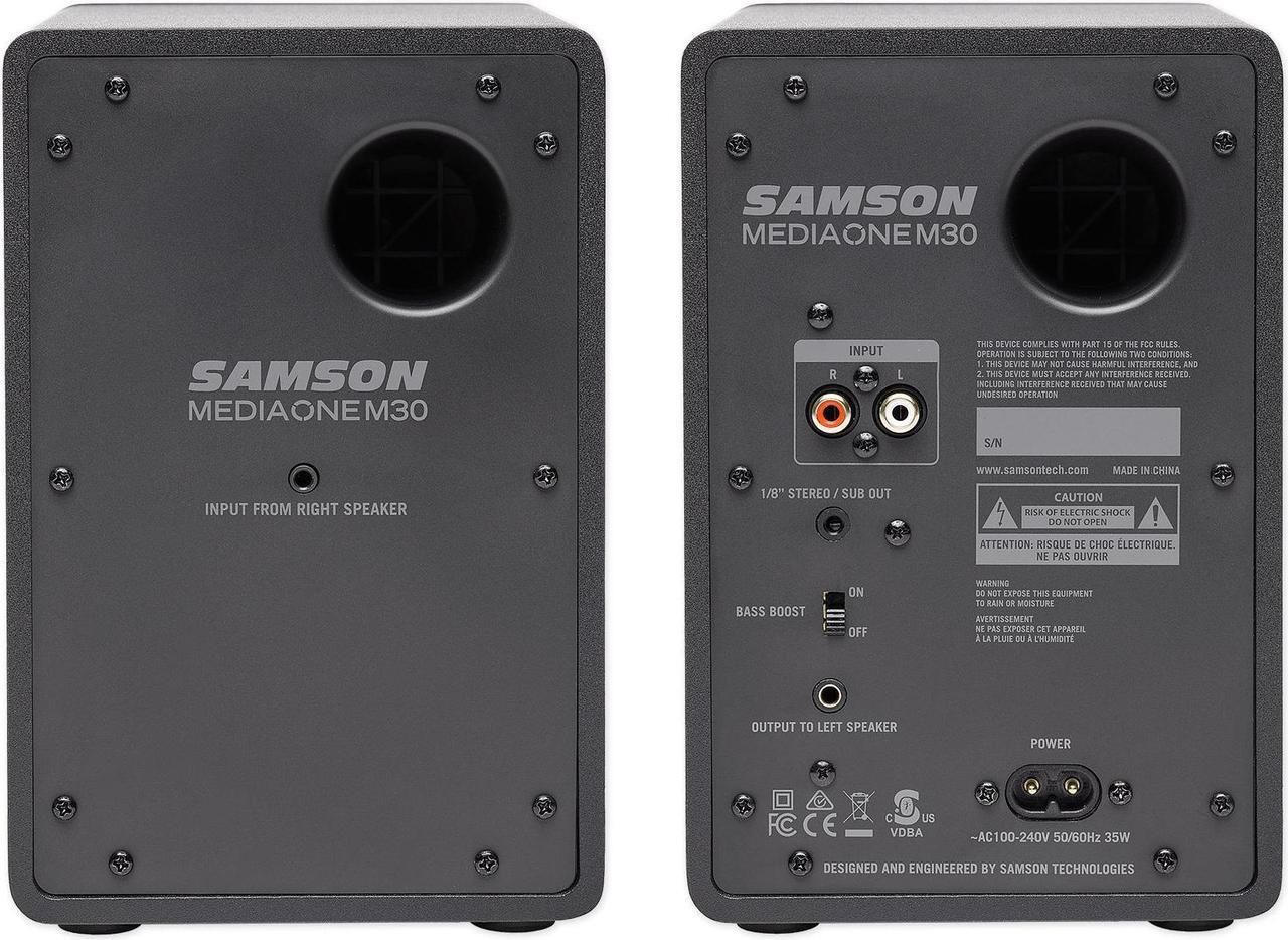 Alt view image 4 of 20 - Samson MediaOne M30 Powered Studio Monitors (Pair)
