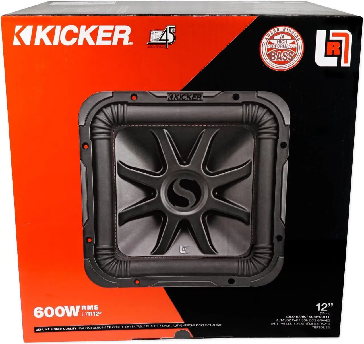 Alt view image 10 of 20 - Kicker L7R 12 Inch 1200W Max Power 4 Ohm DVC Square Car Audio Subwoofer, Black