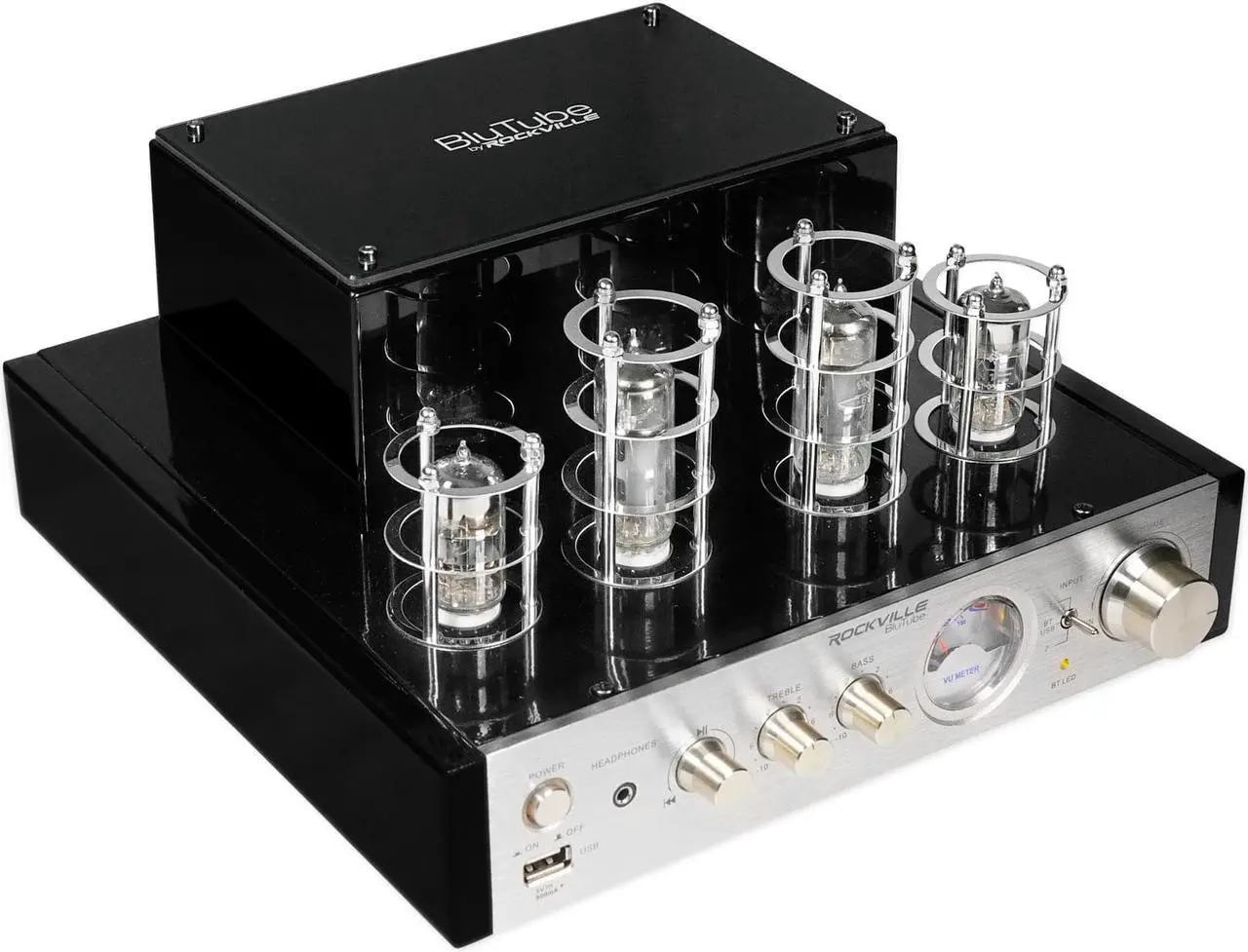 Alt view image 2 of 12 - Rockville BluTube 70w Tube Amplifier/Home Theater Stereo Receiver w/ Bluetooth