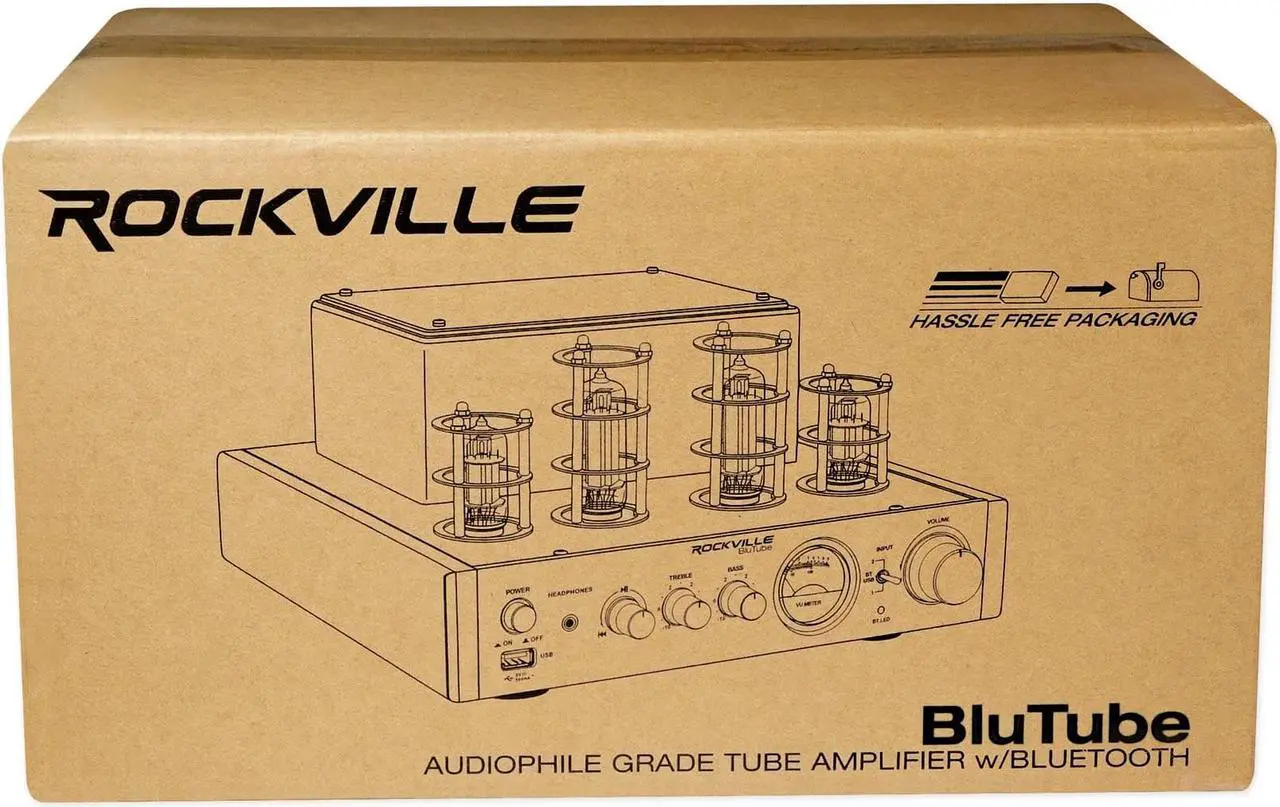 Alt view image 7 of 12 - Rockville BluTube 70w Tube Amplifier/Home Theater Stereo Receiver w/ Bluetooth