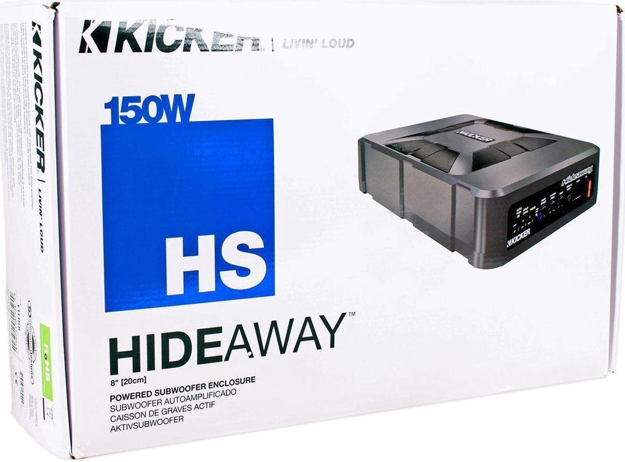 Alt view image 11 of 20 - KICKER 11HS8 8" 150W Hideaway Car Audio Powered Subwoofer Sub Enclosure HS8