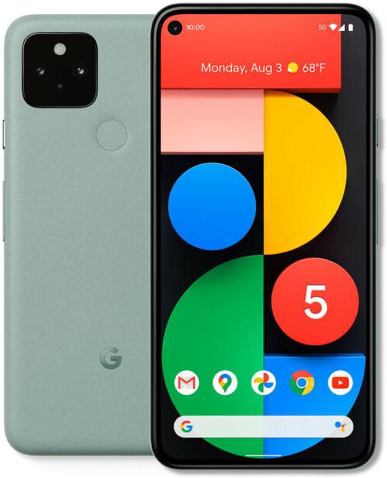 Google Pixel 5 5G, 6" OLED Display, 128GB + 8GB RAM, 16MP Dual Camera, Qualcomm® Snapdragon™ 765G, Factory Unlocked (GSM Only | No CDMA ) International Version - Sorta Sage