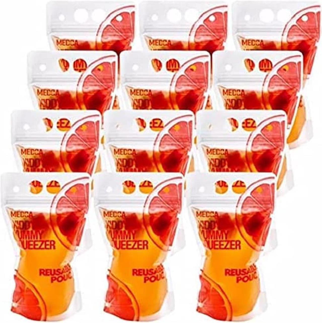 Alt view image 7 of 7 - New Reusable Drink Pouches- 100 Clear Drink Bags+100 Straws Double Zipper Reusable Smoothie Juice, Clear Zipper Pouch Storage with No Leaks, Environmentally Friendly& BPA Free,( 201 Piece Set)