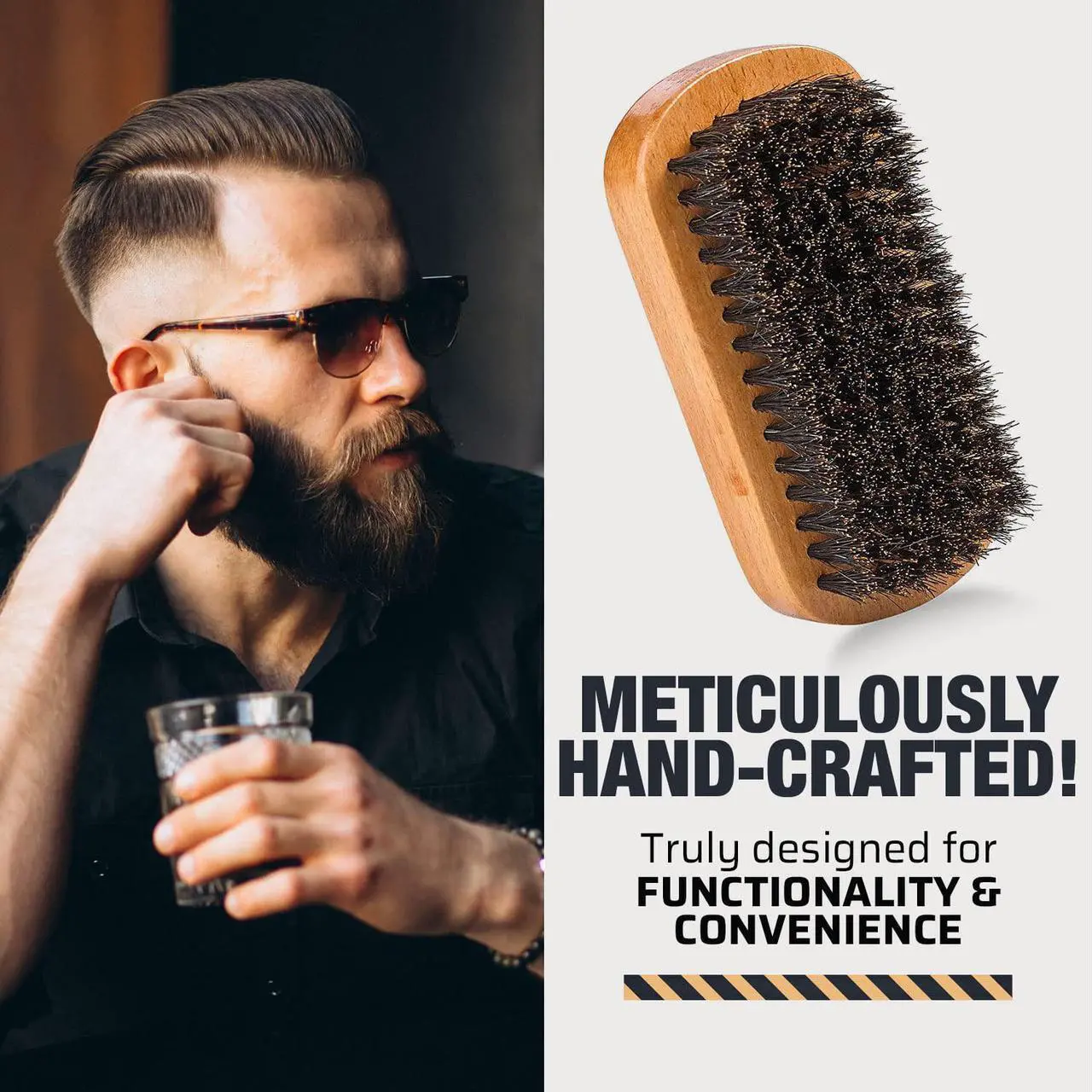 Alt view image 2 of 7 - Wooden Beard and Comb Set for Men - Perfect for Beards Head Hair and Mustaches Men's Grooming Kit for Styling, Applying Beard Oils and Balms for Better Hair Care Growth and Impressive Hair Health