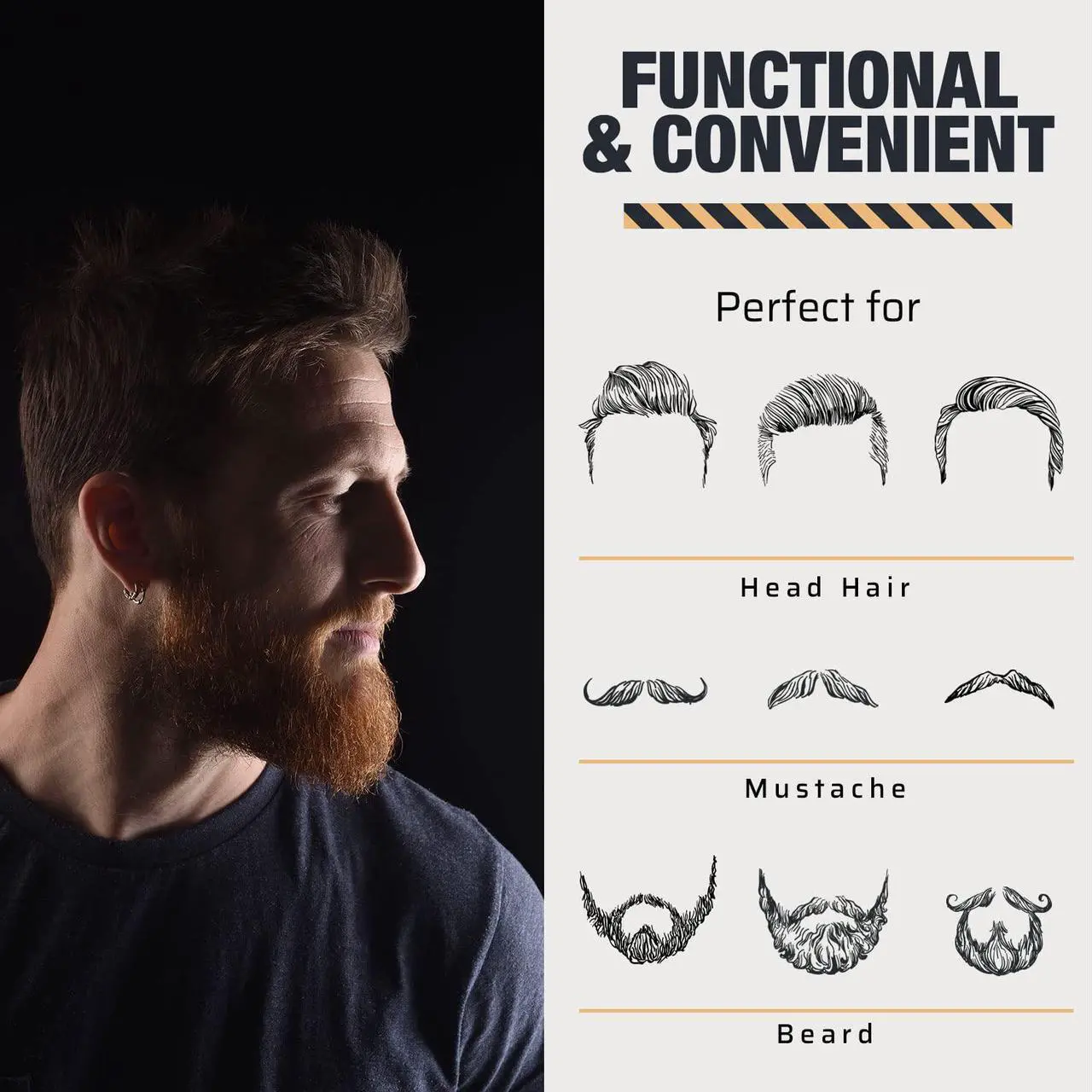 Alt view image 4 of 7 - Wooden Beard and Comb Set for Men - Perfect for Beards Head Hair and Mustaches Men's Grooming Kit for Styling, Applying Beard Oils and Balms for Better Hair Care Growth and Impressive Hair Health
