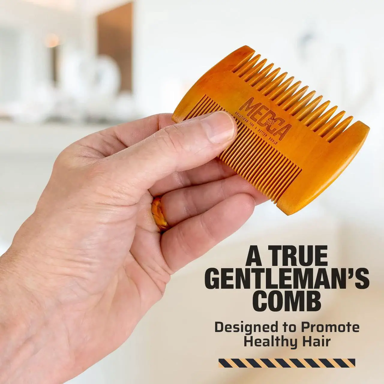 Alt view image 5 of 7 - Wooden Beard and Comb Set for Men - Perfect for Beards Head Hair and Mustaches Men's Grooming Kit for Styling, Applying Beard Oils and Balms for Better Hair Care Growth and Impressive Hair Health