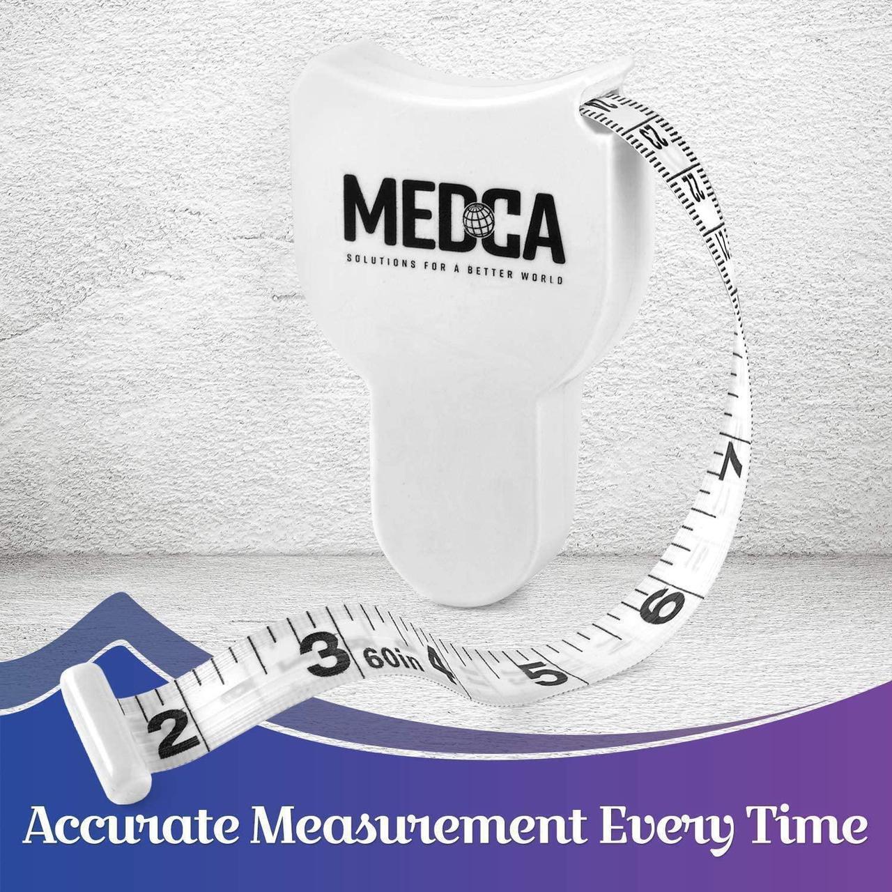 Alt view image 6 of 7 - Body Tape Measure and Skinfold Caliper Body Fat Monitor Set - (Pack of 2) - Double Sided Body Tape Measures (150 cm /60 inches) - Skin Fold Body Fat Analyzer and BMI Measurement Tool, White by MEDca