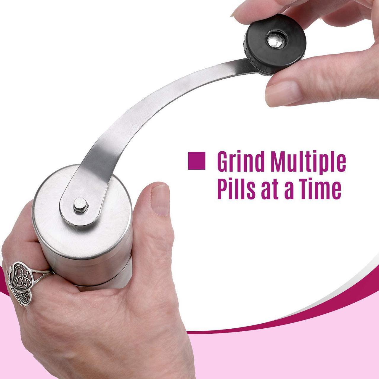 Alt view image 3 of 7 - Best Pill Grinder - Top Choice Pro Pill Mill Crusher and Cutter That Grinds Your Pills and Tablets to Help Make Taking Medication and Supplements Easier, Manual Stainless Steel Design