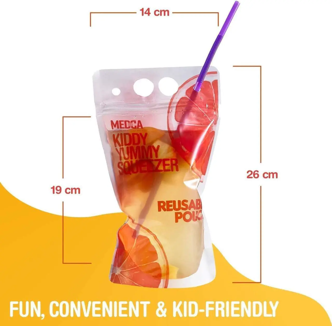 Alt view image 6 of 7 - Reusable Drink Pouches - (402 Piece Set) 200 Clear Drink Bags + 200 Straws - 16 oz BPA Free - Double Zipper Reusable Smoothie Juice, Clear Zipper Pouch Storage with No Leaks, Environmentally Friendly