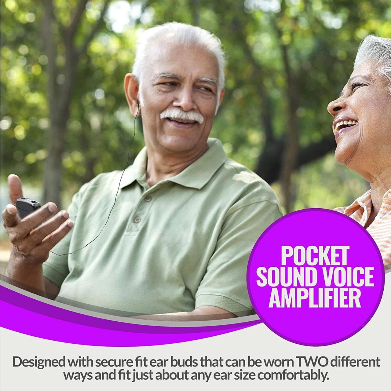 Alt view image 3 of 7 - Rechargeable Personal Sound Amplifier - Pack of 2, Lightweight Compact Pocket Sounds Voice Enhancer Audio Hearing Device w/Background Noise Reduction Digital Hearing for Adults and Seniors