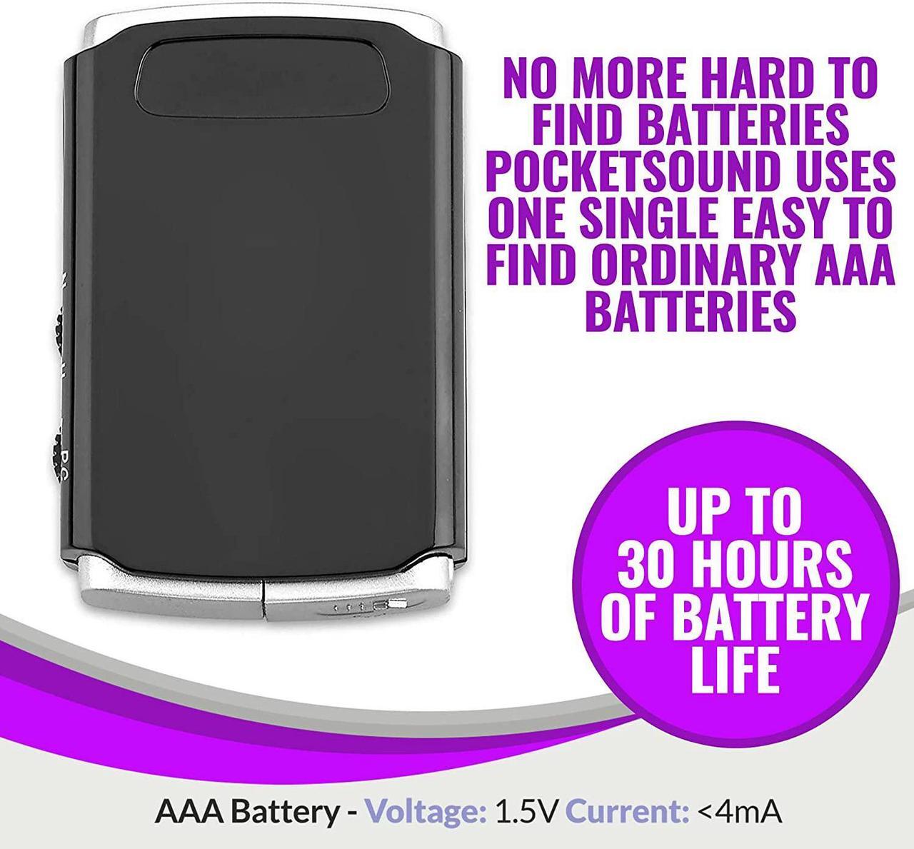 Alt view image 7 of 7 - Rechargeable Personal Sound Amplifier - Pack of 2, Lightweight Compact Pocket Sounds Voice Enhancer Audio Hearing Device w/Background Noise Reduction Digital Hearing for Adults and Seniors