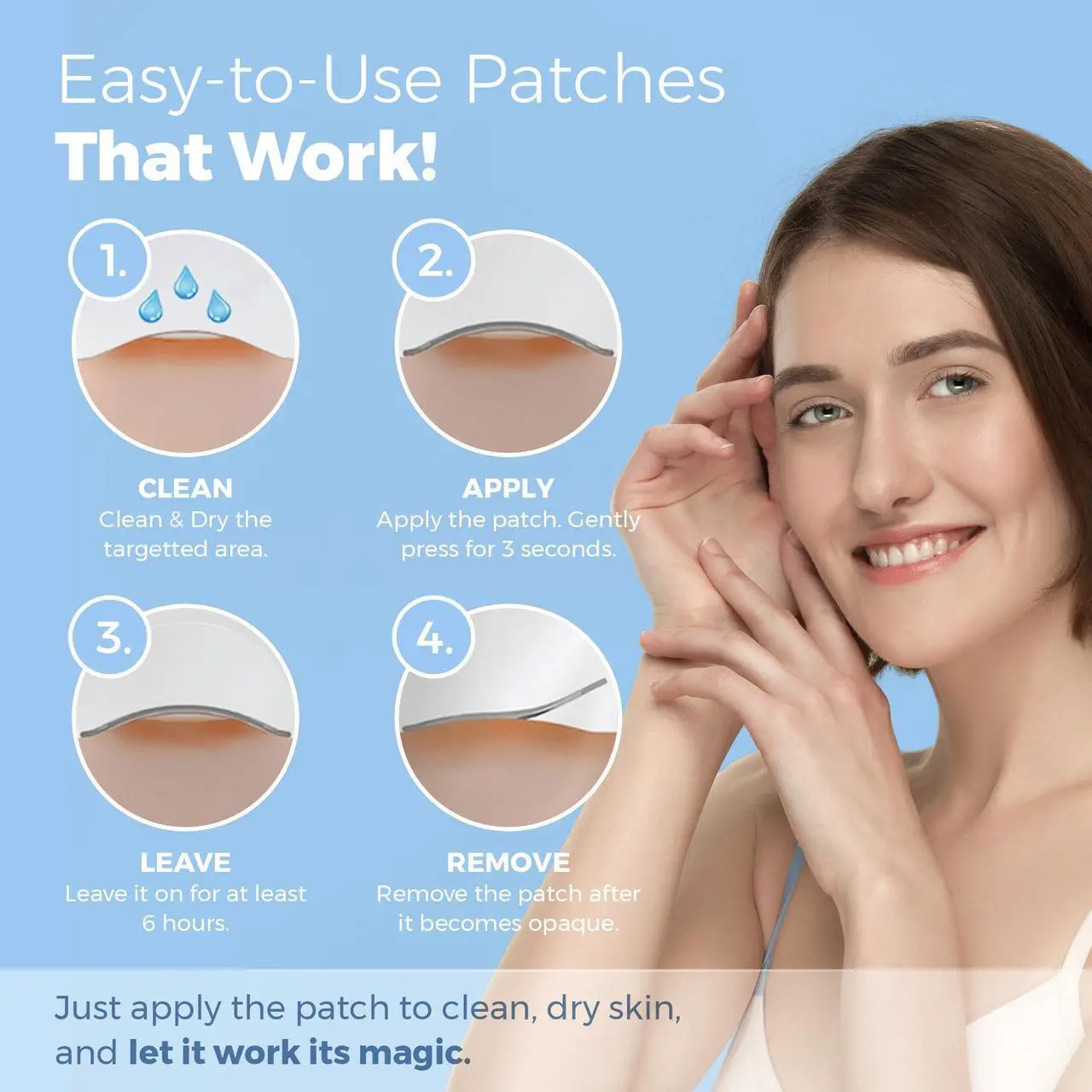 Alt view image 4 of 7 - Acne Patch - Pack of 112, Pimple Spot Treatment Hydrocolloid Bandages Absorbing Zit Cover Dots, Heart And Star Shapes by MEDca