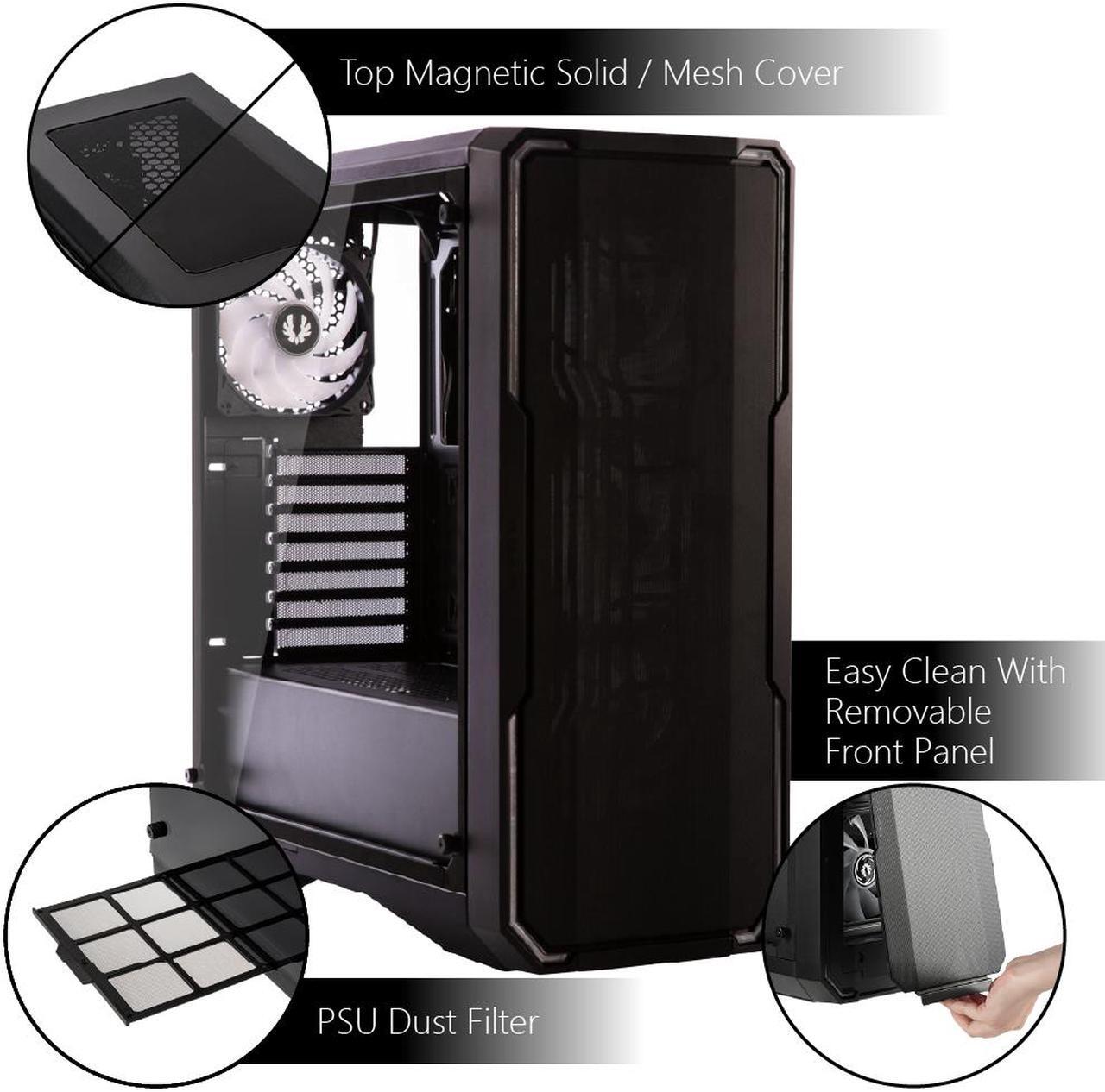 Alt view image 4 of 9 - Bitfenix Enso Mesh Case Black ARGB Edition, Mesh Front Panel, Tempered Glass Window Side Panel, ATX/Micro ATX/Mini ITX Form Factor, 4 x 3 pin 5V ARGB Fans Pre-installed, BFC-ESM-150-KKWGK-4A