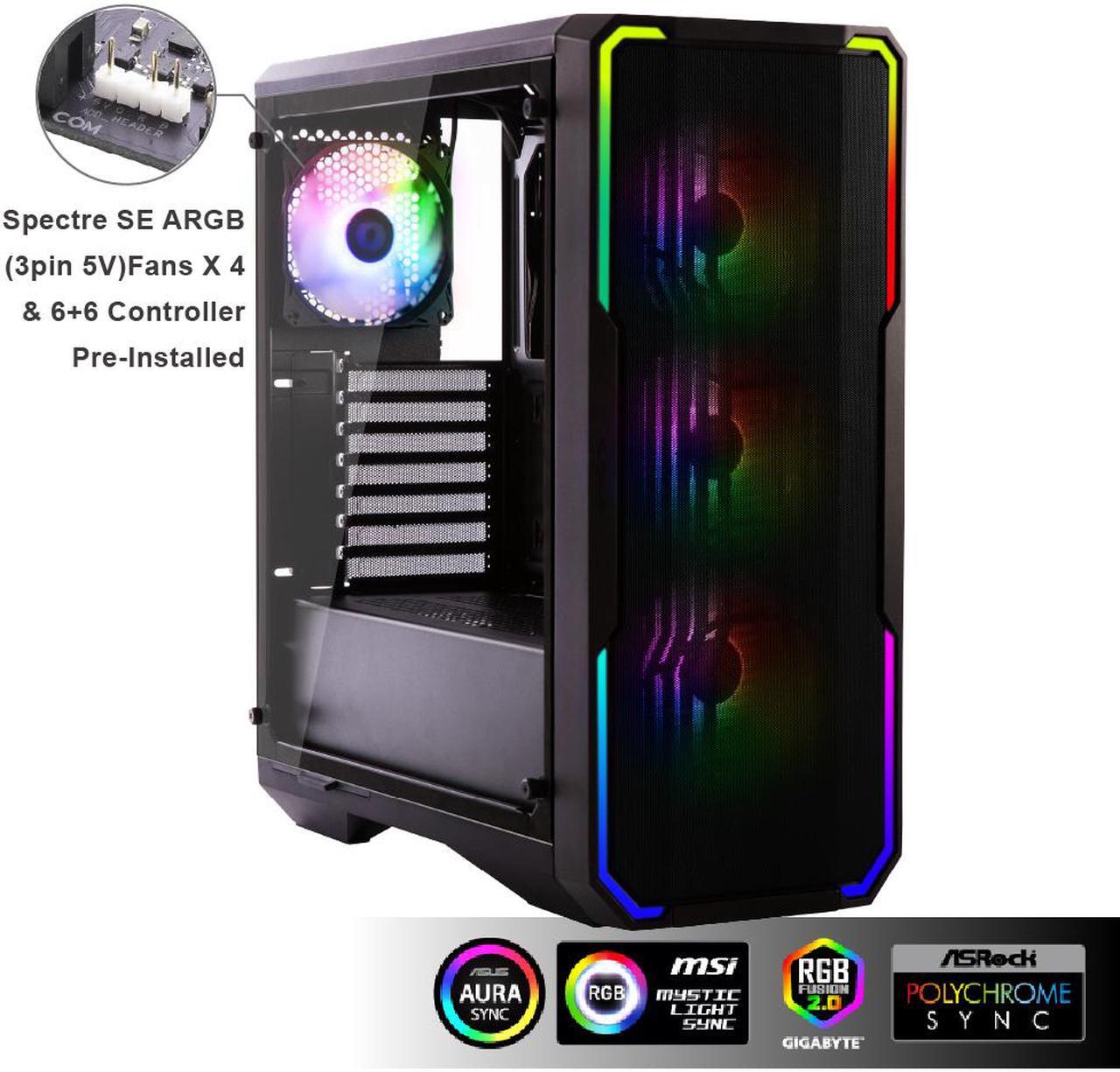Alt view image 2 of 9 - Bitfenix Enso Mesh Case Black ARGB Edition, Mesh Front Panel, Tempered Glass Window Side Panel, ATX/Micro ATX/Mini ITX Form Factor, 4 x 3 pin 5V ARGB Fans Pre-installed, BFC-ESM-150-KKWGK-4A