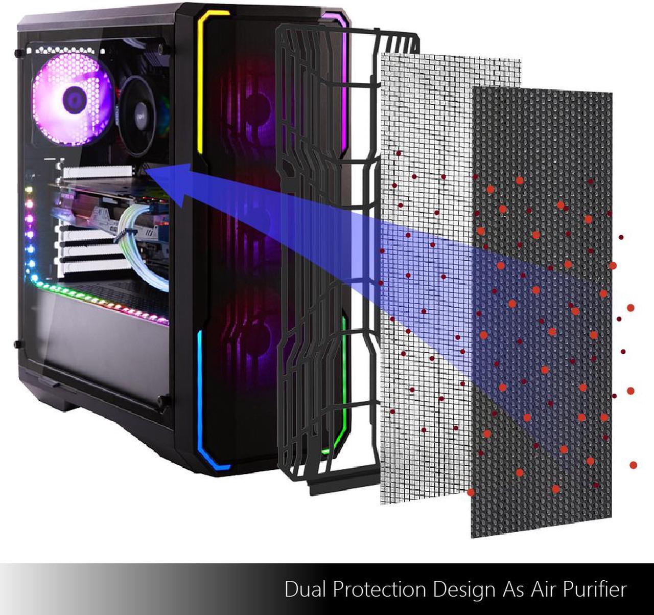 Alt view image 3 of 9 - Bitfenix Enso Mesh Case Black ARGB Edition, Mesh Front Panel, Tempered Glass Window Side Panel, ATX/Micro ATX/Mini ITX Form Factor, 4 x 3 pin 5V ARGB Fans Pre-installed, BFC-ESM-150-KKWGK-4A