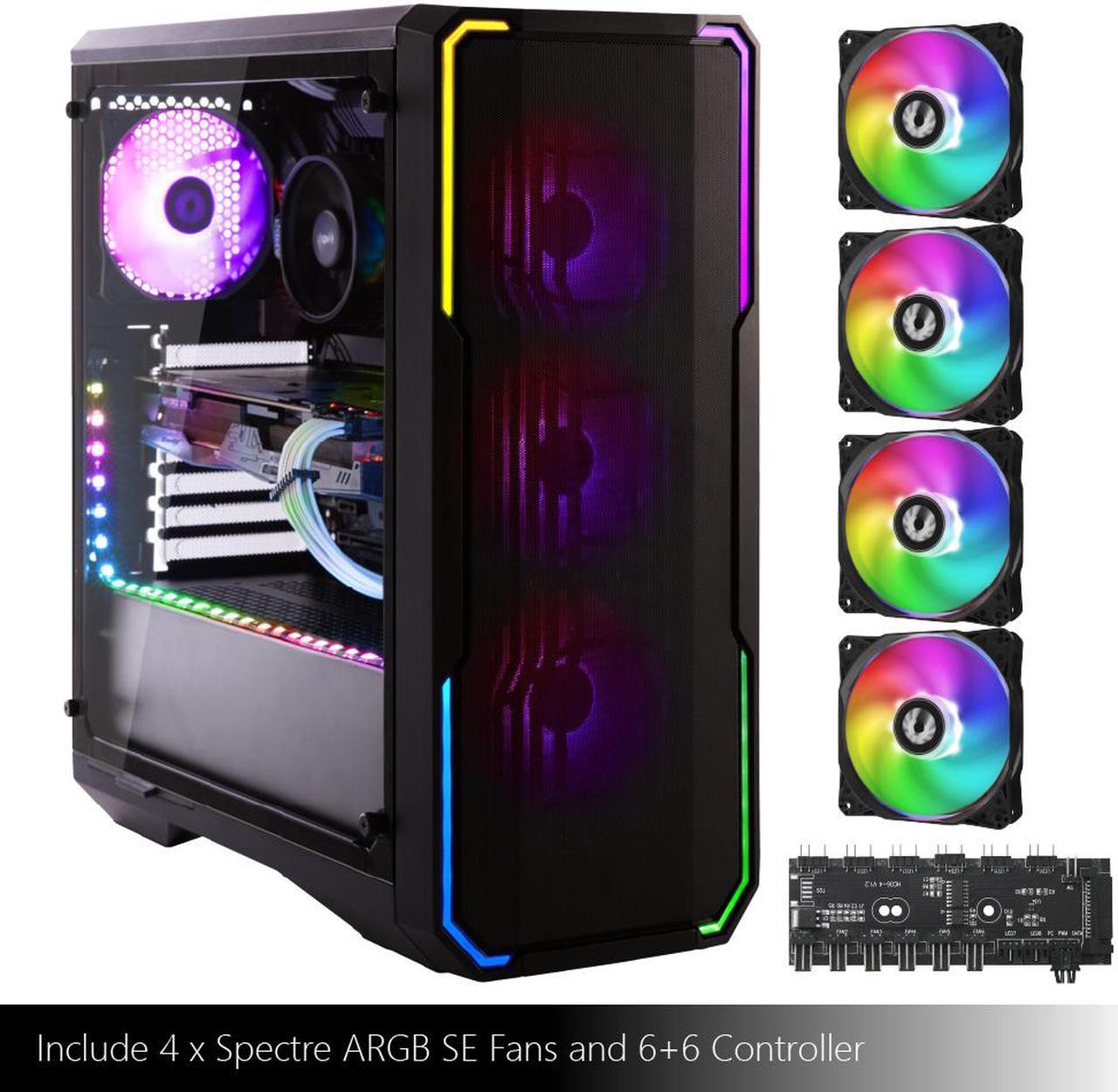 Alt view image 5 of 9 - Bitfenix Enso Mesh Case Black ARGB Edition, Mesh Front Panel, Tempered Glass Window Side Panel, ATX/Micro ATX/Mini ITX Form Factor, 4 x 3 pin 5V ARGB Fans Pre-installed, BFC-ESM-150-KKWGK-4A
