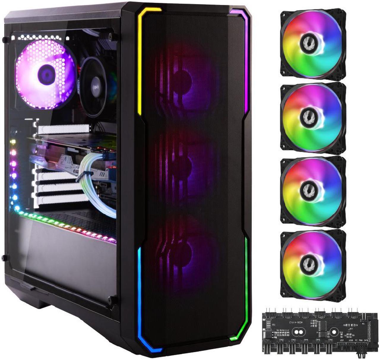 Alt view image 8 of 9 - Bitfenix Enso Mesh Case Black ARGB Edition, Mesh Front Panel, Tempered Glass Window Side Panel, ATX/Micro ATX/Mini ITX Form Factor, 4 x 3 pin 5V ARGB Fans Pre-installed, BFC-ESM-150-KKWGK-4A