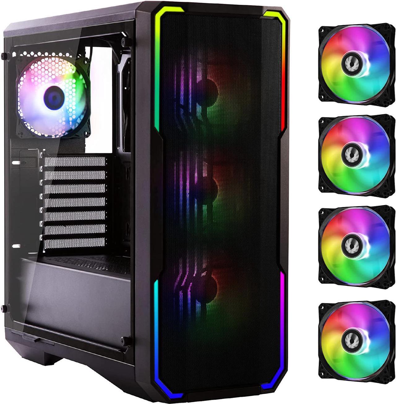 Alt view image 9 of 9 - Bitfenix Enso Mesh Case Black ARGB Edition, Mesh Front Panel, Tempered Glass Window Side Panel, ATX/Micro ATX/Mini ITX Form Factor, 4 x 3 pin 5V ARGB Fans Pre-installed, BFC-ESM-150-KKWGK-4A