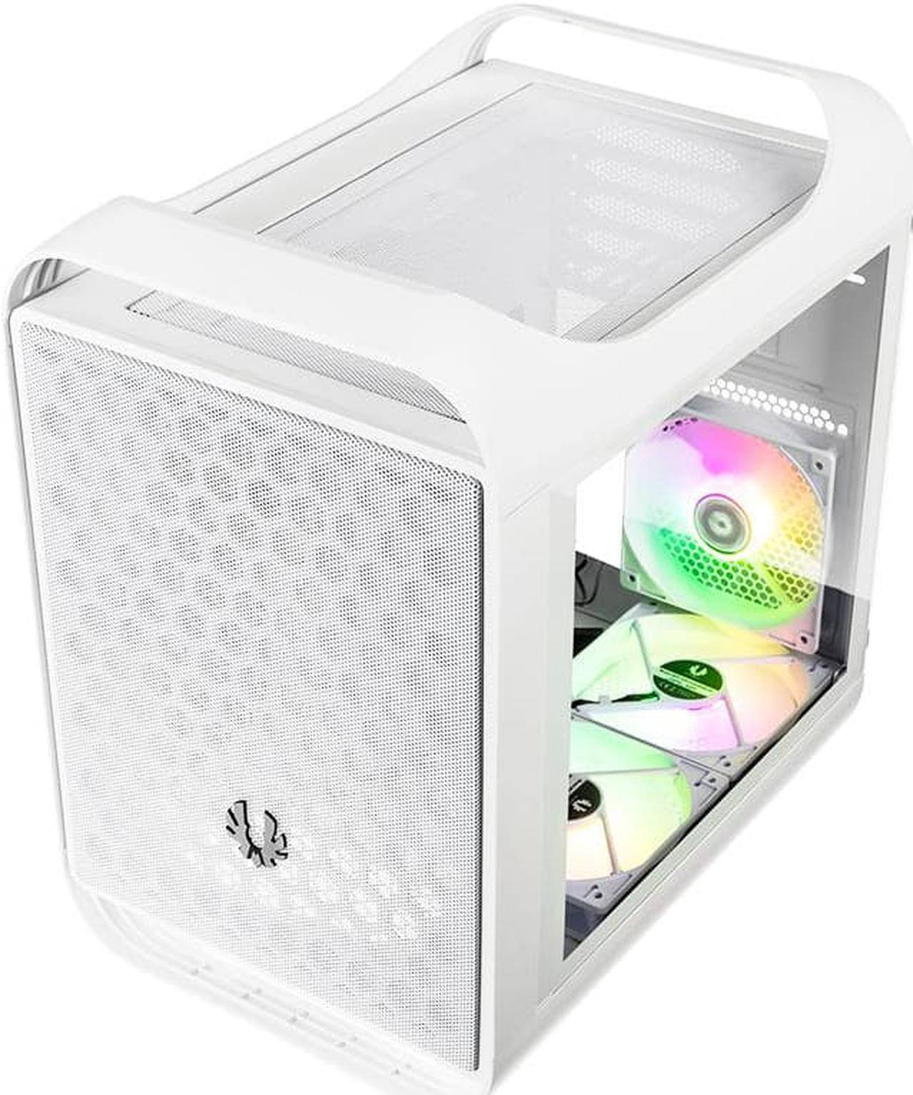 Main image of BitFenix Prodigy M 2022 mATX/Mini-ITX Gaming PC Case, 3 ARGB Fans Included, RTX 3090 or RX 6900 XT Ready, Vertical GPU and Water Cooling Mounting, Tempered Glass, USB 3.2 Type-C Port, White
