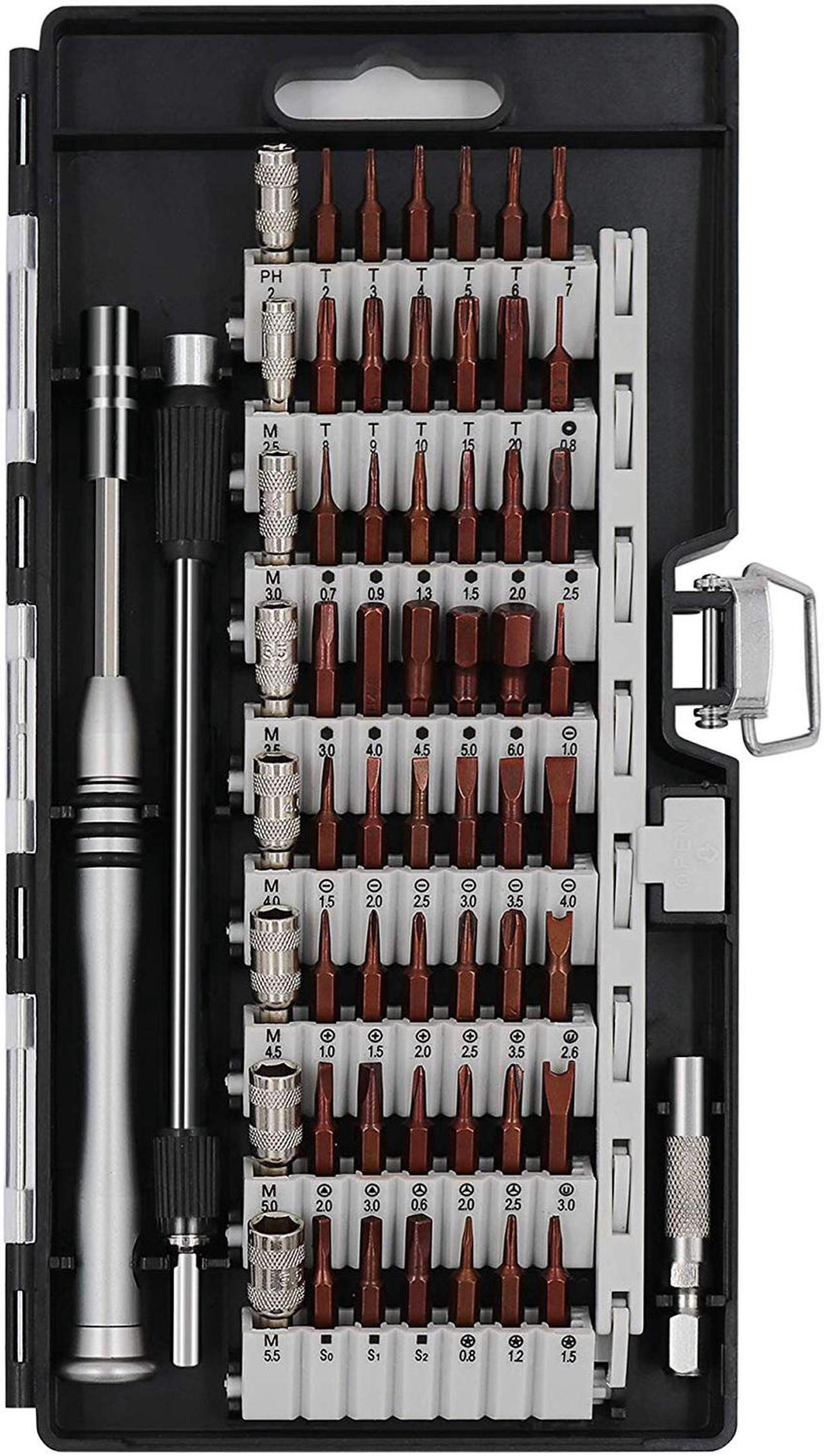 Main image of Aigrous Precision Screwdriver Kit, 60 in 1 with 56 Bits Screwdriver Set,Magnetic Driver Kit with Flexible Shaft, Extension Rod for Mobile Phone, Smartphone, Game Console, Tablet, PC,Black