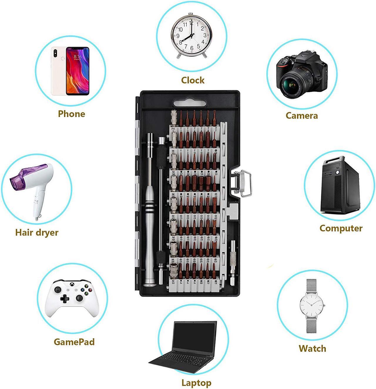 Alt view image 7 of 7 - Aigrous Precision Screwdriver Kit, 60 in 1 with 56 Bits Screwdriver Set,Magnetic Driver Kit with Flexible Shaft, Extension Rod for Mobile Phone, Smartphone, Game Console, Tablet, PC,Black