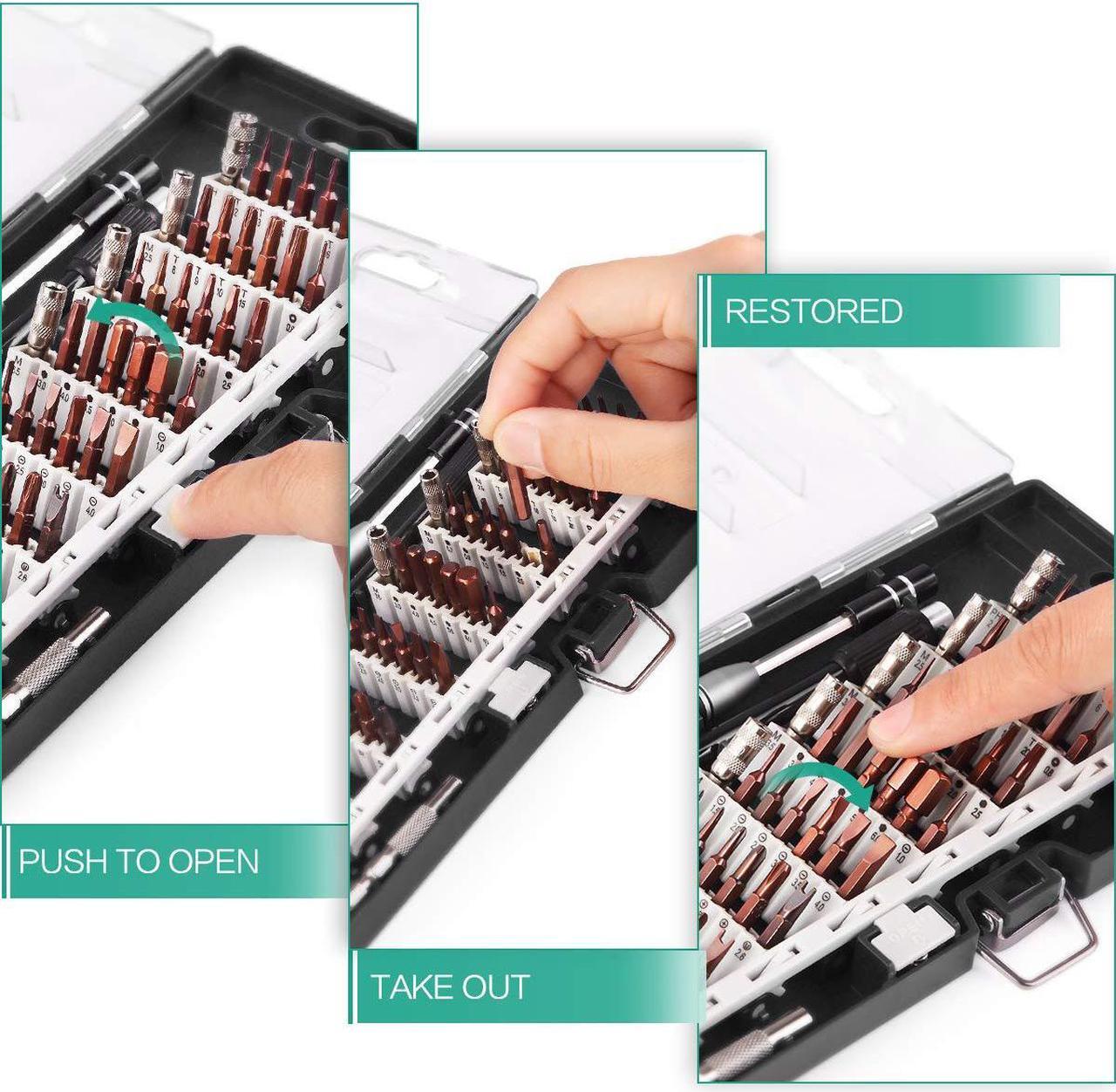 Alt view image 2 of 7 - Aigrous Precision Screwdriver Kit, 60 in 1 with 56 Bits Screwdriver Set,Magnetic Driver Kit with Flexible Shaft, Extension Rod for Mobile Phone, Smartphone, Game Console, Tablet, PC,Black