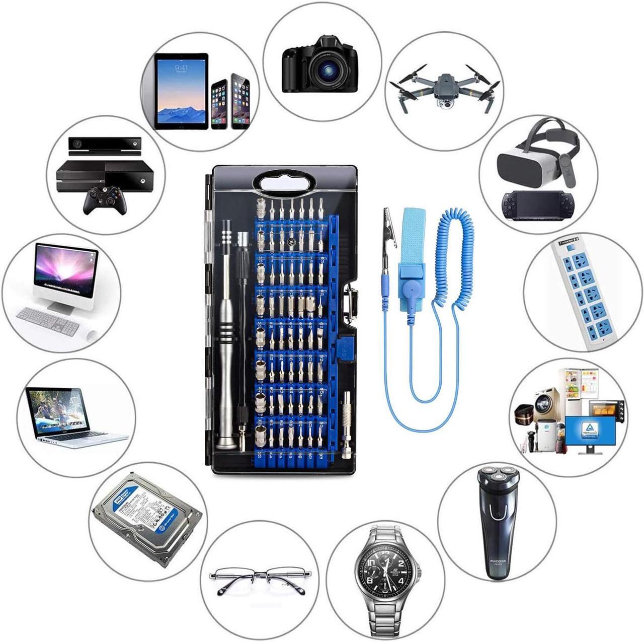 Alt view image 5 of 7 - Aigrous Screwdriver Set for Computer, PC,Phone,iPhone,MacBook,61 in 1 with 56 Bits Screwdriver Kit, Repair Tool Kit with Anti-Static Wrist Strap