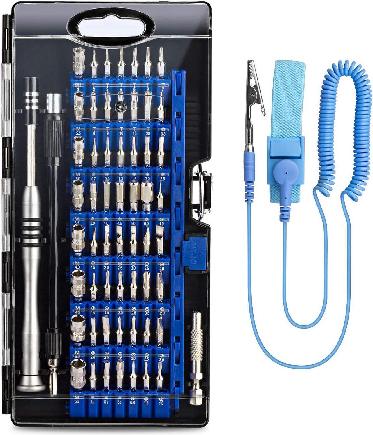Main image of Aigrous Screwdriver Set for Computer, PC,Phone,iPhone,MacBook,61 in 1 with 56 Bits Screwdriver Kit, Repair Tool Kit with Anti-Static Wrist Strap