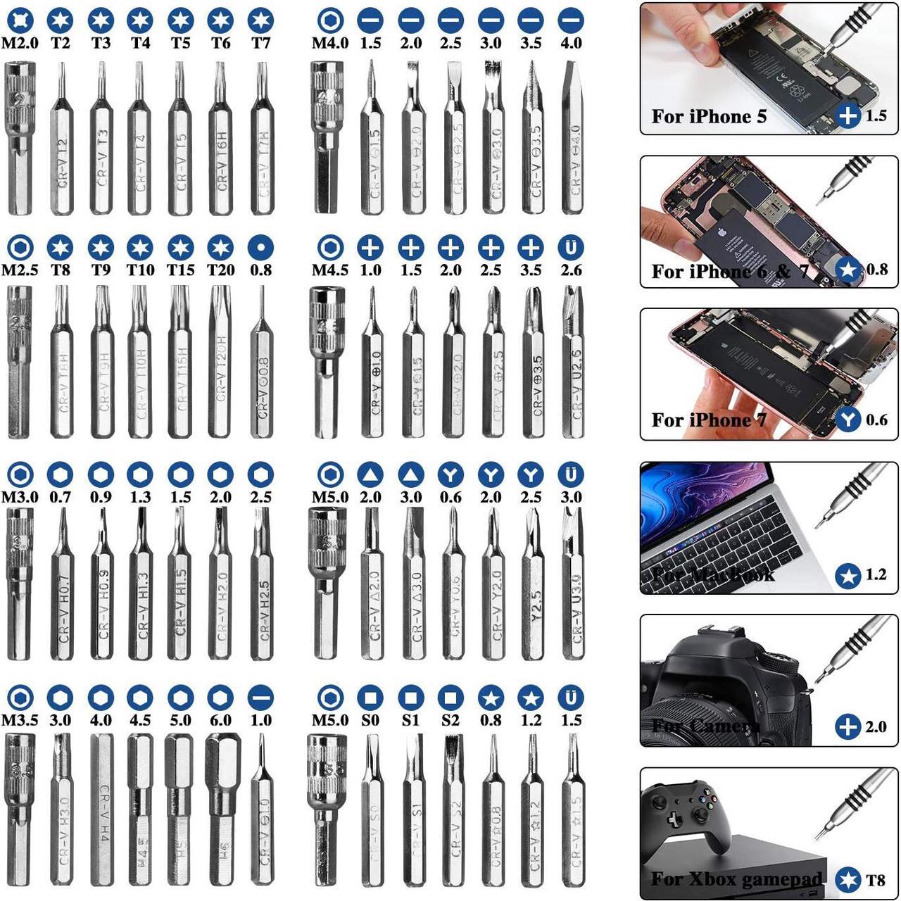 Alt view image 2 of 7 - Aigrous Screwdriver Set for Computer, PC,Phone,iPhone,MacBook,61 in 1 with 56 Bits Screwdriver Kit, Repair Tool Kit with Anti-Static Wrist Strap