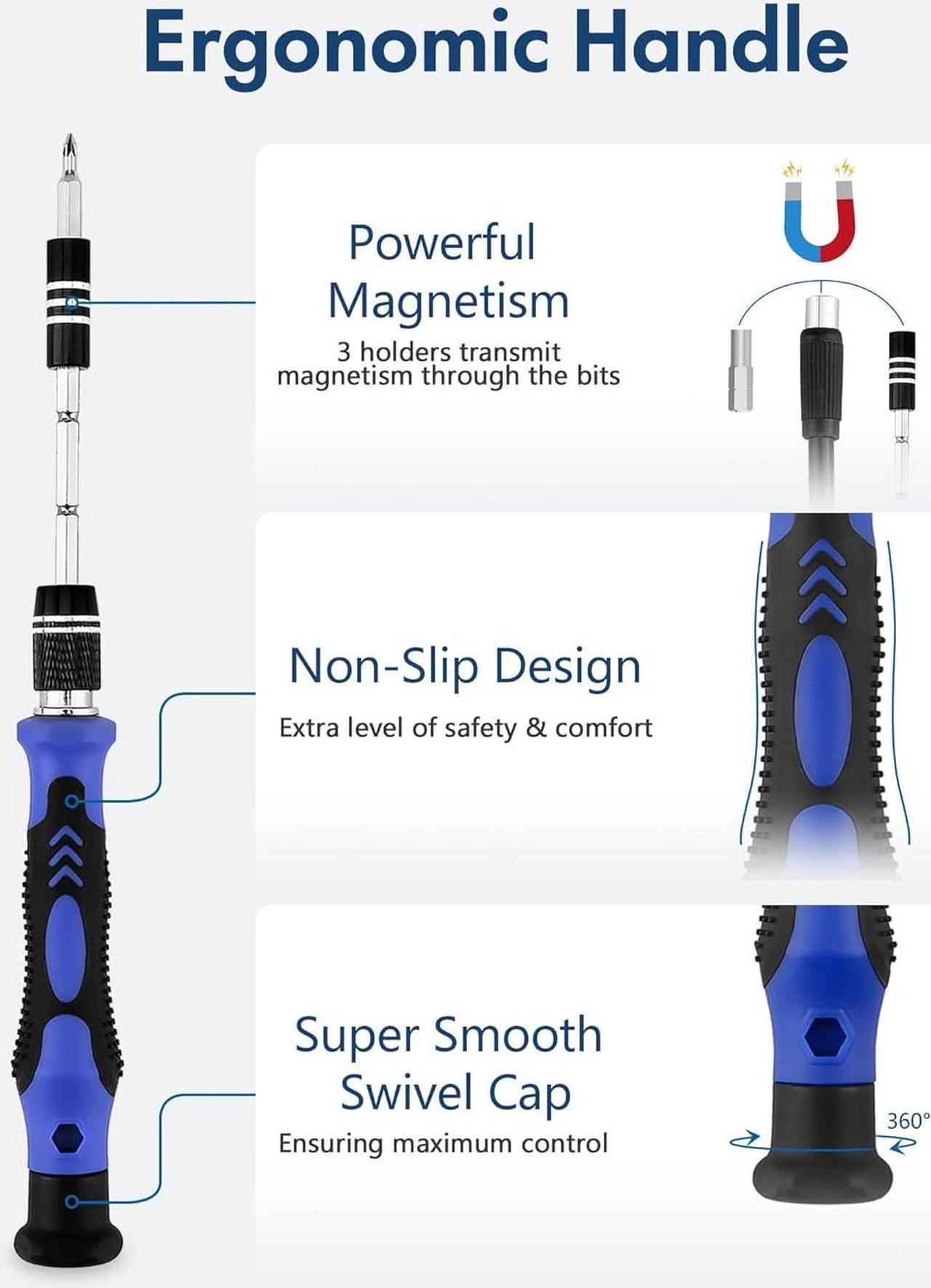 Alt view image 4 of 7 - Aigrous Electronics Precision Screwdriver Sets 164-Piece with 144 Bits Magnetic Repair Tool Kit for iPhone, MacBook, Computer, Laptop, PC, Tablet, PS4, Xbox, Nintendo, Game Console
