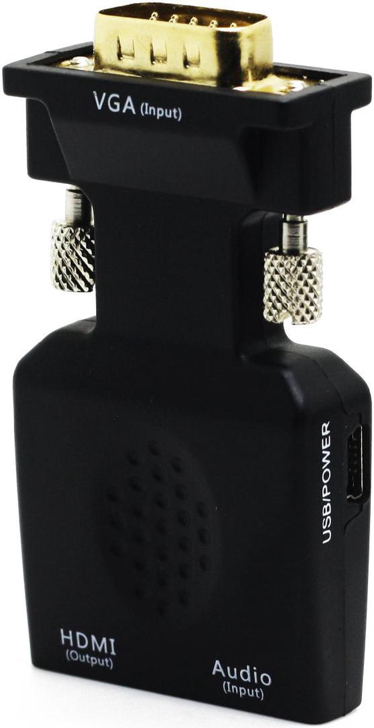 Alt view image 6 of 6 - VGA to HDMI Adapter/Converter with Audio (Old PC to New TV/Monitor with HDMI), Aigrous Male VGA to HDMI Video Adapter for TV, Computer, Projector with Audio 3.5mm Audio Cable Included