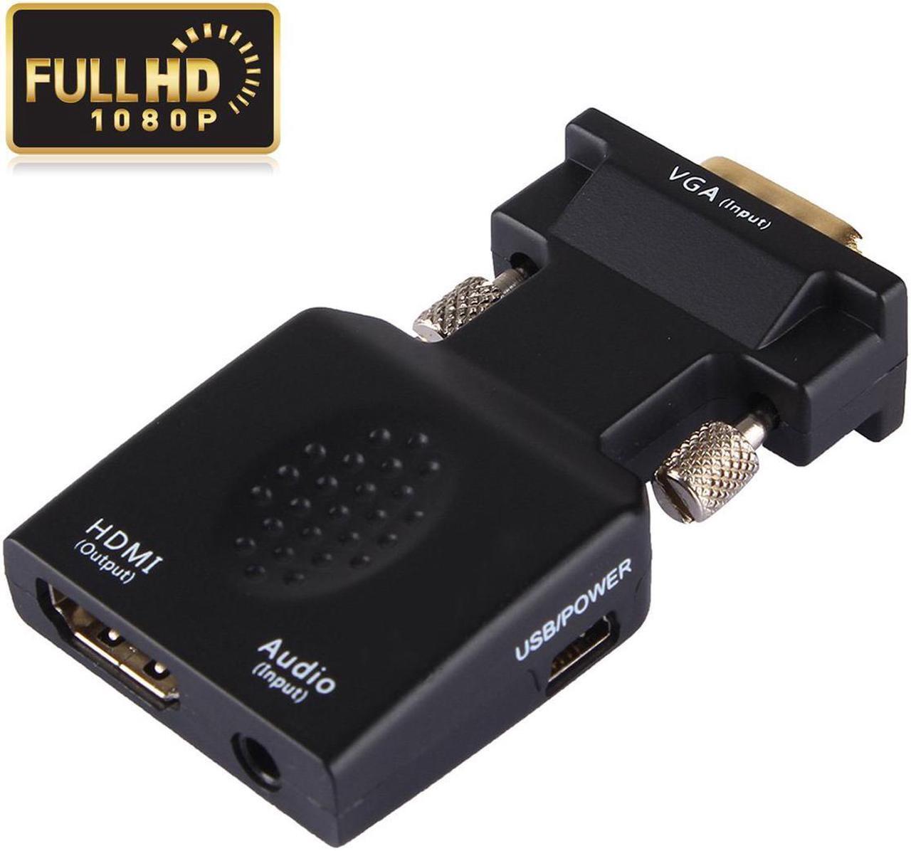 Main image of VGA to HDMI Adapter/Converter with Audio (Old PC to New TV/Monitor with HDMI), Aigrous Male VGA to HDMI Video Adapter for TV, Computer, Projector with Audio 3.5mm Audio Cable Included