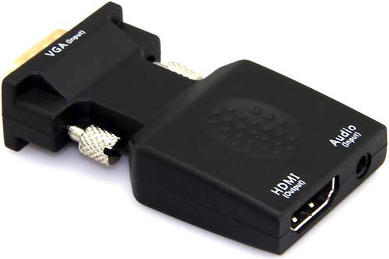 Alt view image 2 of 6 - VGA to HDMI Adapter/Converter with Audio (Old PC to New TV/Monitor with HDMI), Aigrous Male VGA to HDMI Video Adapter for TV, Computer, Projector with Audio 3.5mm Audio Cable Included