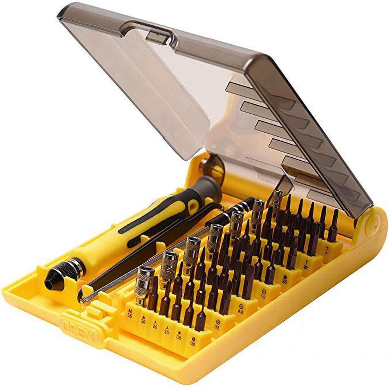 Main image of 45 in 1 Precision Screwdriver Toolkit, Aigrous Mini Compact Disassembly Repair Bits with Handle Tweezer Extension Bar for Laptop Computer Phone iPhone6s/7/7p/8/8p Electronic Products