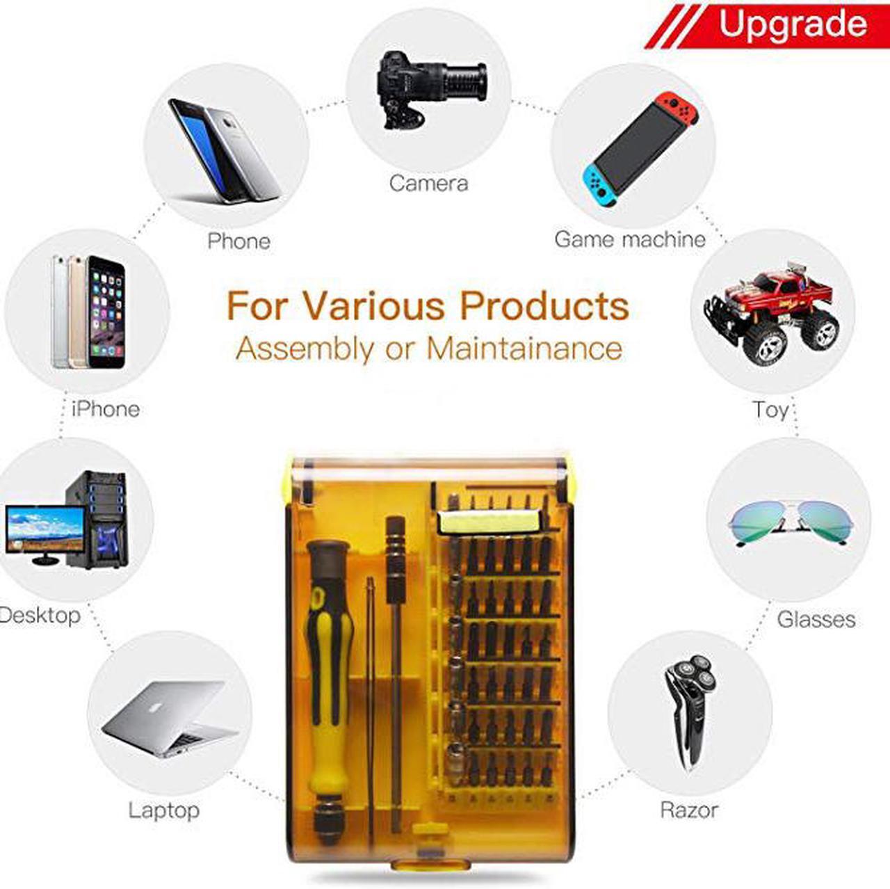Alt view image 6 of 7 - 45 in 1 Precision Screwdriver Toolkit, Aigrous Mini Compact Disassembly Repair Bits with Handle Tweezer Extension Bar for Laptop Computer Phone iPhone6s/7/7p/8/8p Electronic Products