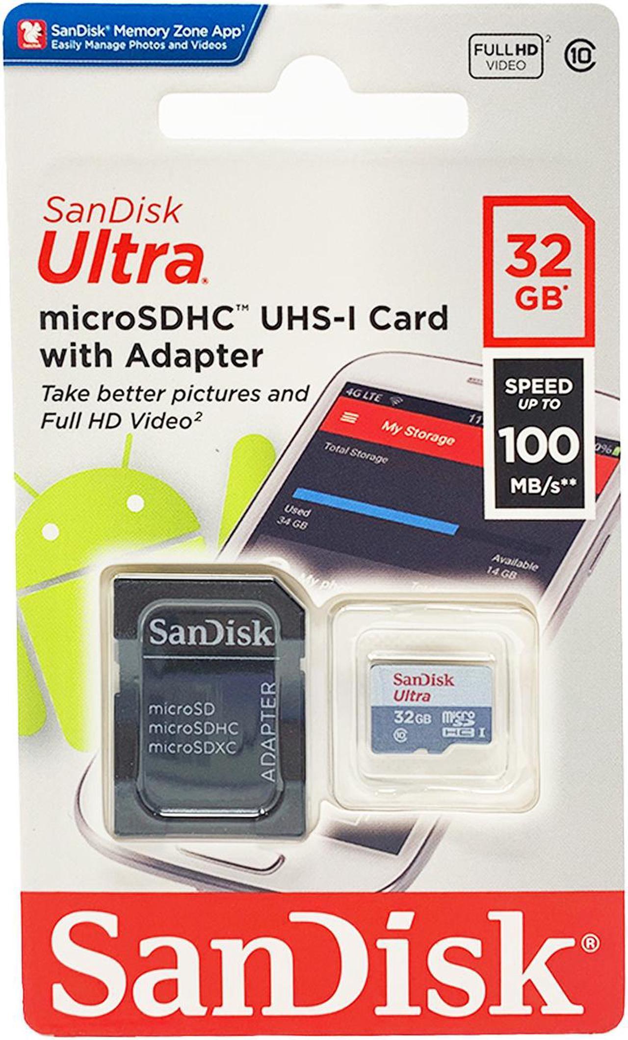 Alt view image 4 of 5 - SanDisk 32GB Ultra microSDHC UHS-I/Class 10 Memory Card, Speed Up to 80MB/s (SDSQUNS-032G)