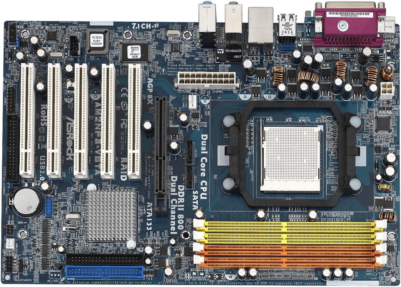 Alt view image 3 of 3 - ASRock AM2NF3-VSTA Socket AM3/AM2+/AM2 nForce 3 AGP ATX Motherboard