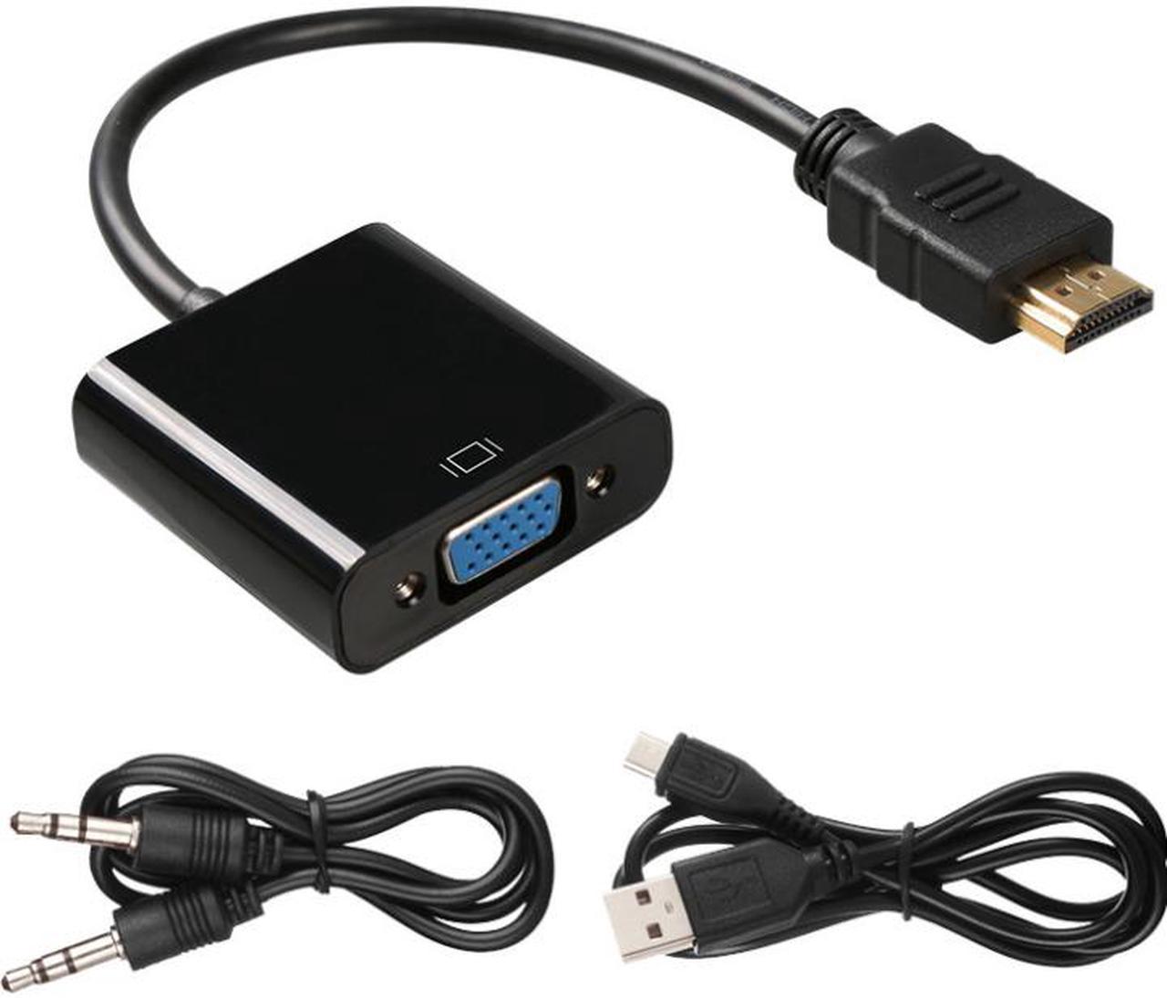 WPIT 1080P HDMI to VGA Male To Female Video Converter Adapter Cable With Audio Output&Power Supply