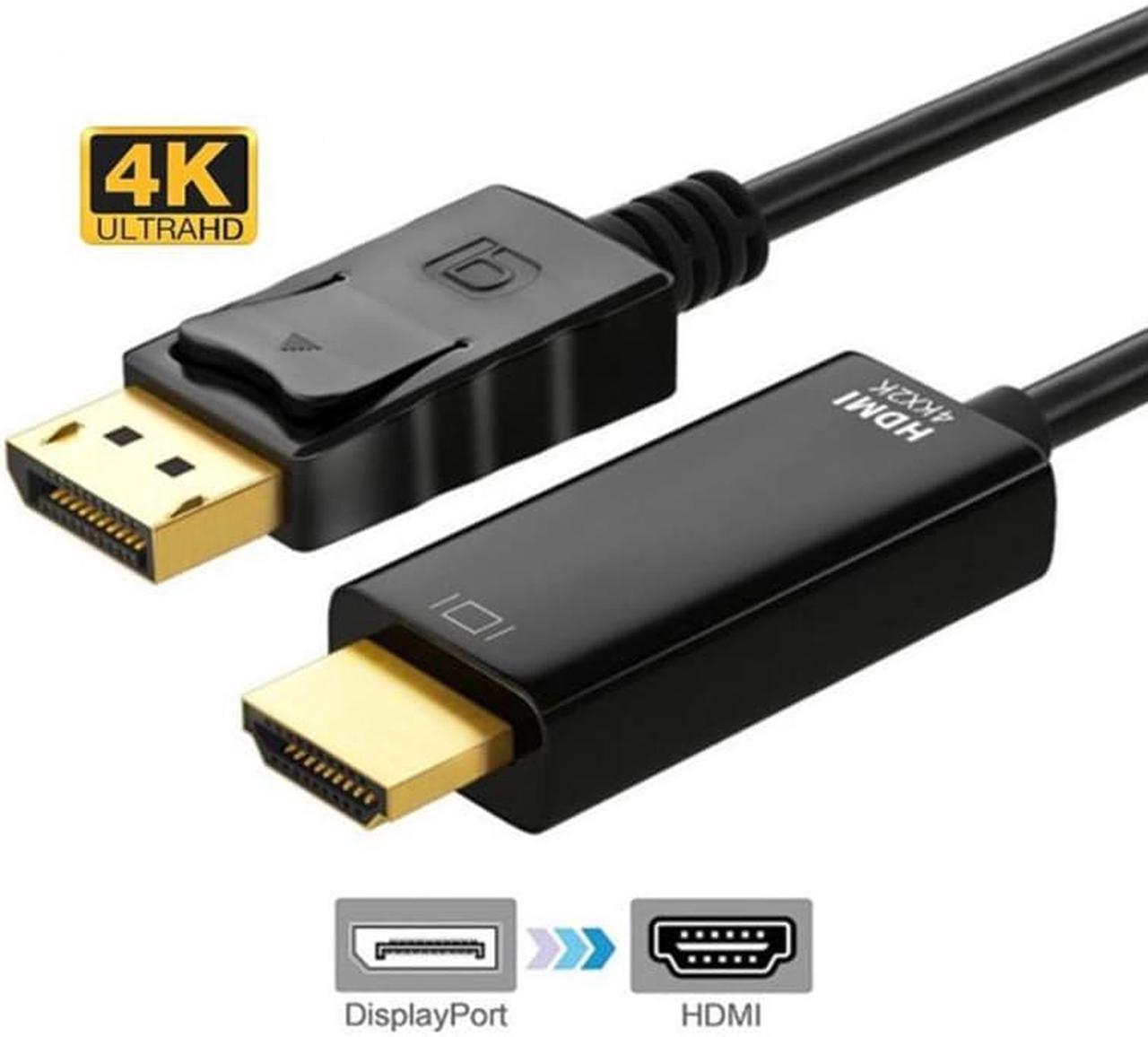 6 ft. DisplayPort to HDMI Cable, WPIT DP to HDMI Male to Male Adapter 4K 1080P HD Gold-Plated Cord Compatible with Lenovo, HP, ASUS, Dell and Other Brand 4K 30Hz