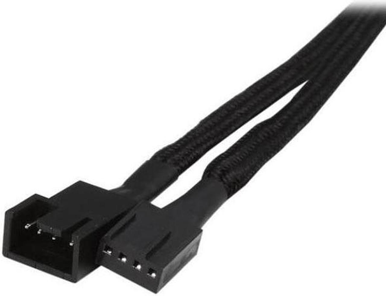 10.6" All Black Sleeved PWM Fan Power Extension Cable 270mm(CF001)