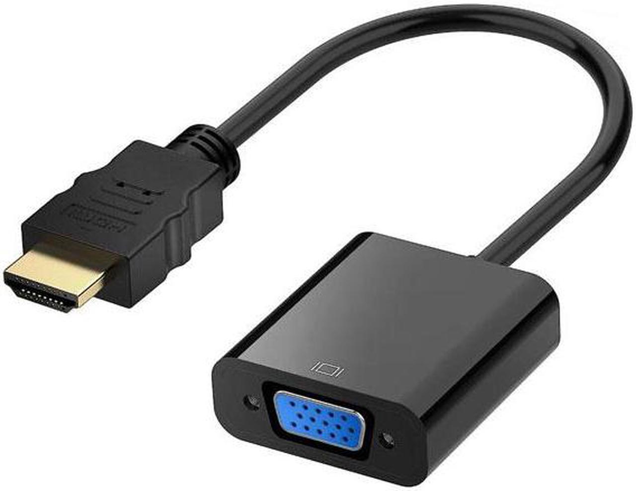 HDMI to VGA, Gold-Plated HDMI to VGA Adapter (Male to Female) for Computer, Desktop, Laptop, PC, Monitor, Projector, HDTV, Chromebook, Raspberry Pi, Roku, Xbox and More - Black