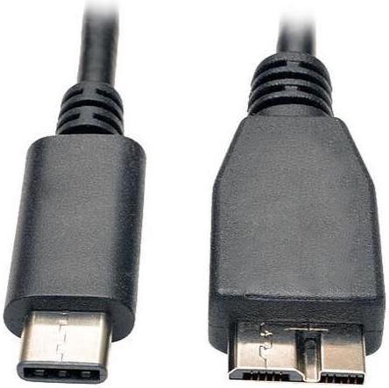 USB 3.1 Gen 1 (5 Gbps) Cable, USB Type-C (USB-C) to USB 3.0 Micro-B M/M, 1-ft./30cm